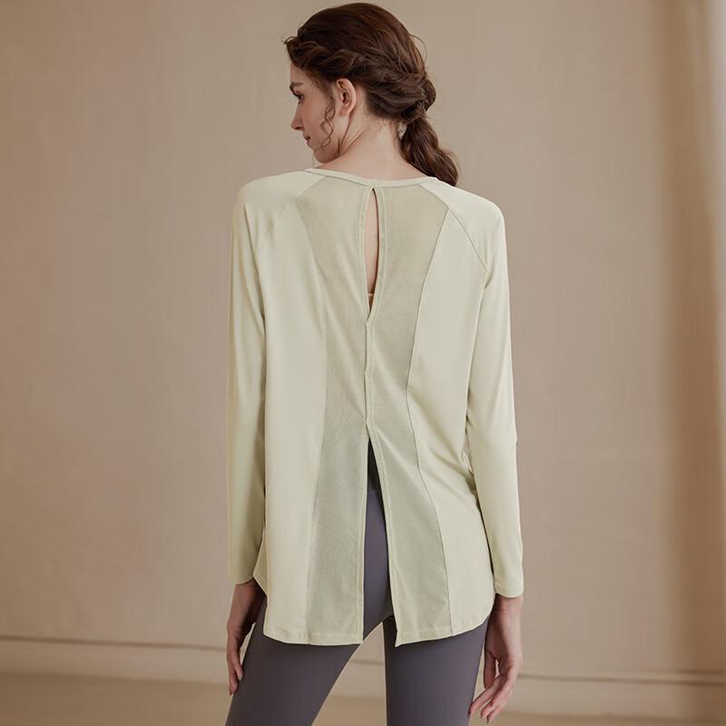 WEZHO Women s Loose Mesh Sports Yoga Long Sleeve Top