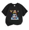 Kids Boys Girls 100% Cotton Crew Neck Short Sleeve T-Shirt, Cute Cartoon Animal Police Dog Print Casual Tees for Children Summer Soft Breathable Daily