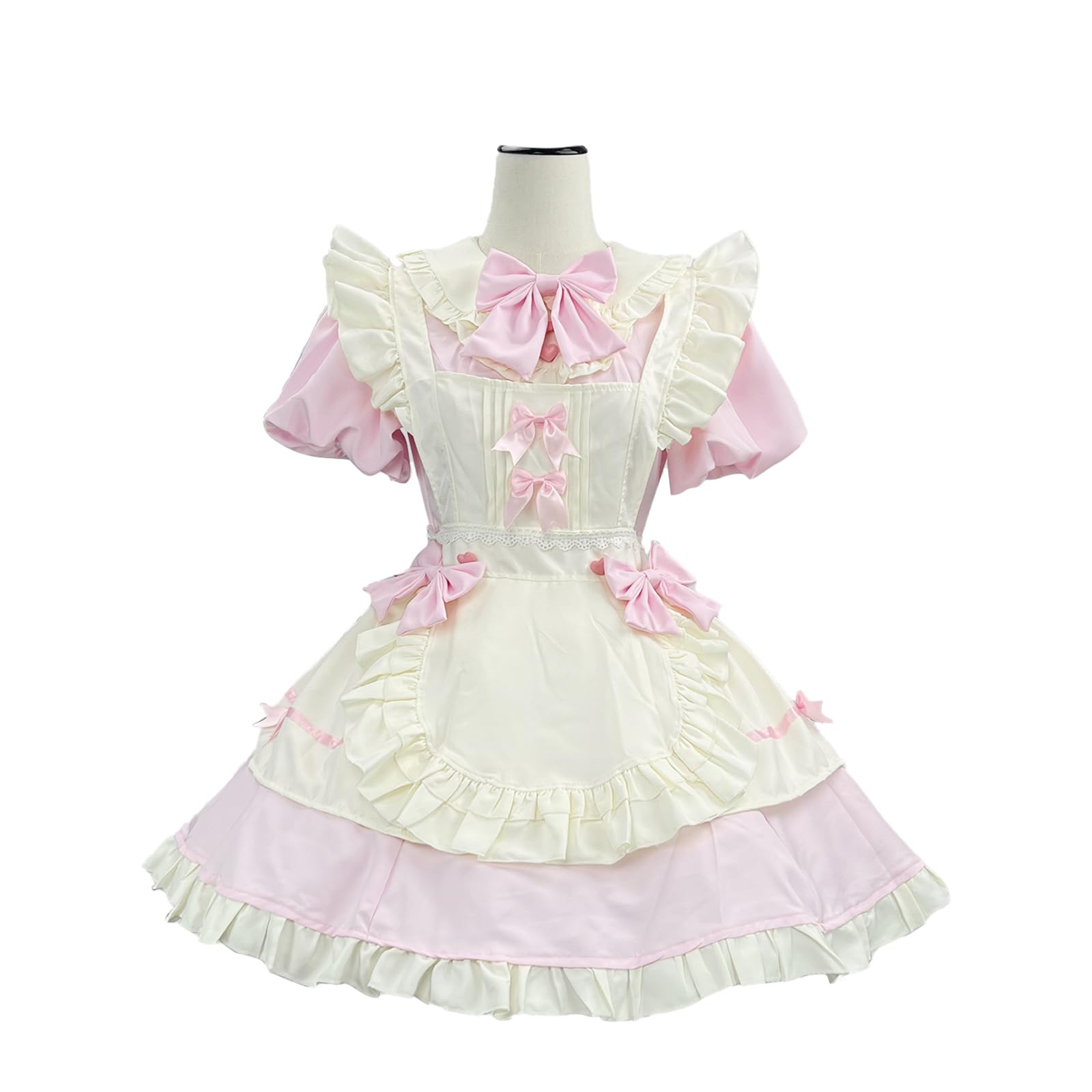 

Костюм горничной большого размера с милым косплеем горничной, идеально подходящий для фотосессий, школы и розовой лентой [CR ROLECOS], Костюм, Хэллоуин, Кафе, Фотосессии, Фестивали,