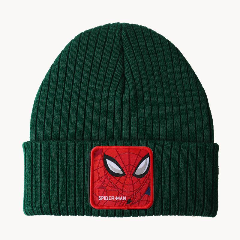 New large sized cartoon anime character spider series knitted hat, woolen hat for men and women, autumn and winter cold weather hat