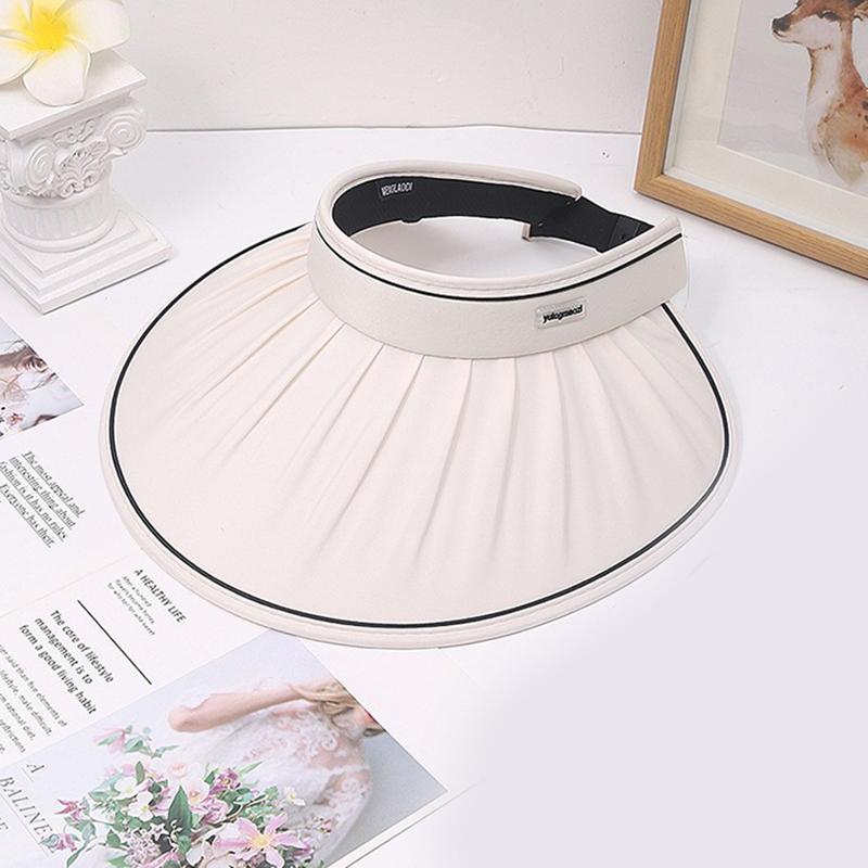 2026 Women'S Summer Large Brim Open Empty Top Sun Hat Upf 50+ Foldable Sunshade Hat Uv Protect Sun Protection Sun Cap