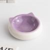 Cute Cat Ear Ceramic Pet Bowl Colorful Cat Dog Food Water Bowl Anti Spill Non Slip Feeding Dish Kitten Puppy Tableware Durable
