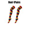 Soft Elastic Rainbow Striped Thigh High Socks, Over Knee Long Stockings for Daily Wear Party Cosplay Halloween Costume