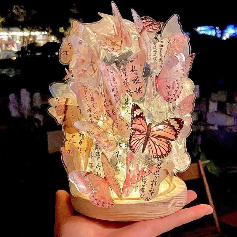 Romantic Qixi Butterfly Lamp Gift Set for Girls & Couples: Decor & Birthday Surprise
