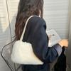 Winter Casual Portable Women's Plush Shoulder Bags Simple Commuter Ladies Furry Underarm Bag Versatile Faux Fur Female Handbags