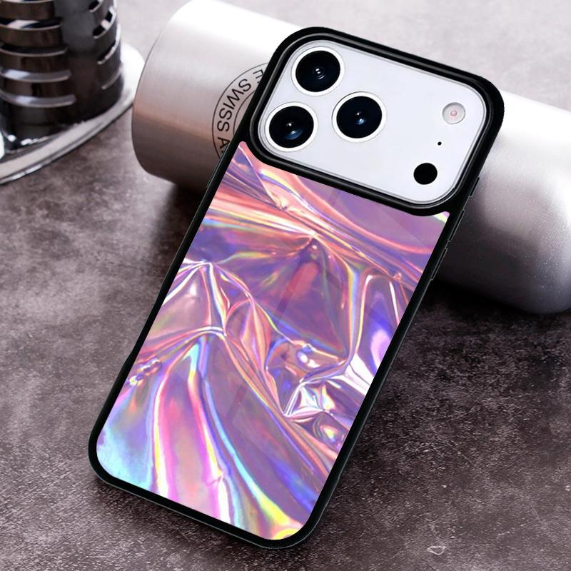 Holographic Iridescence Phone Case for iPhone 17 16 15 Pro Max Air 14 13 12 11 Plus Shockproof Cover