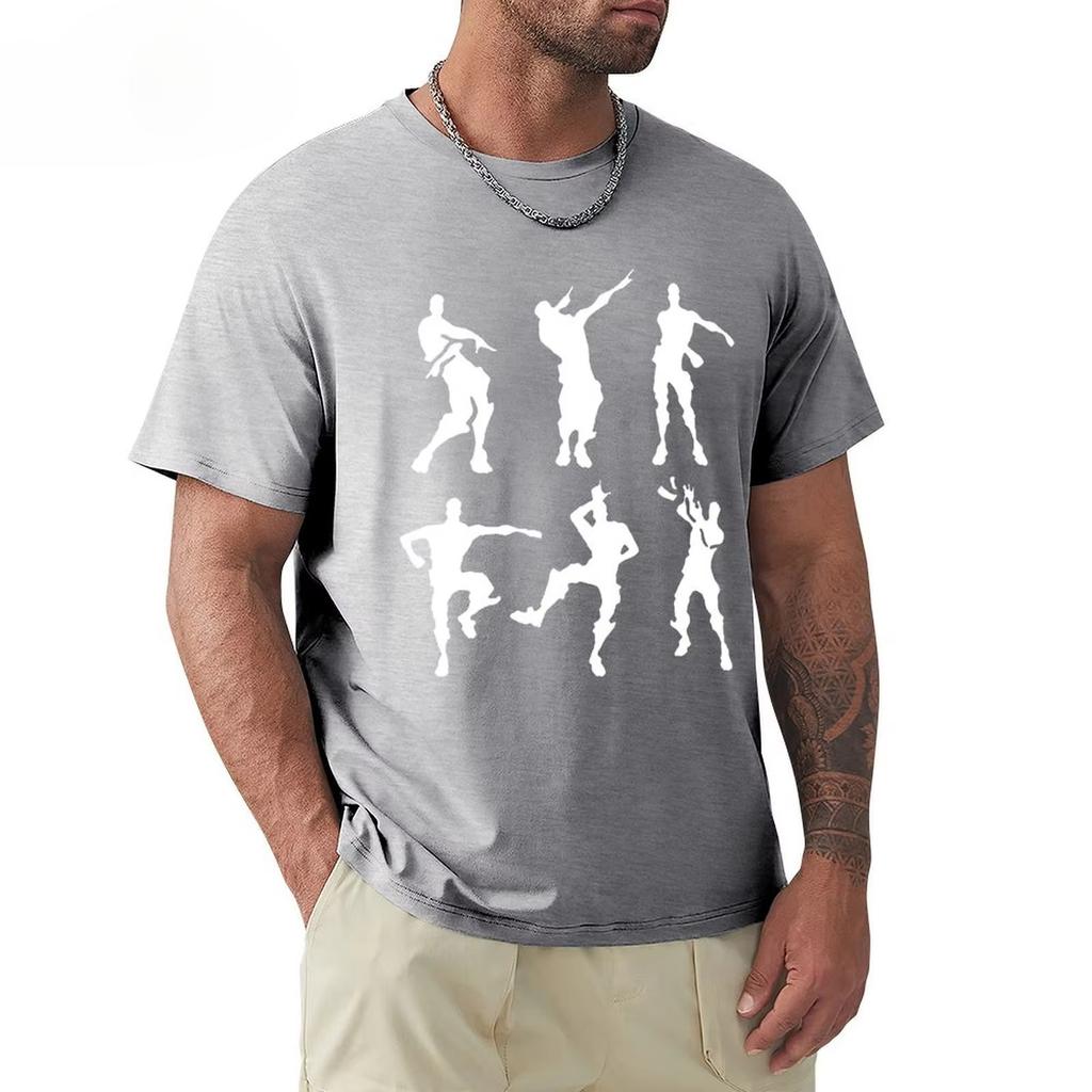 Adult Men's Gaming Dance T-Shirt Fortniter Celebrations Tees Fashion Short Sleeve Cotton Streetwear Oversized Loose Casual Tops