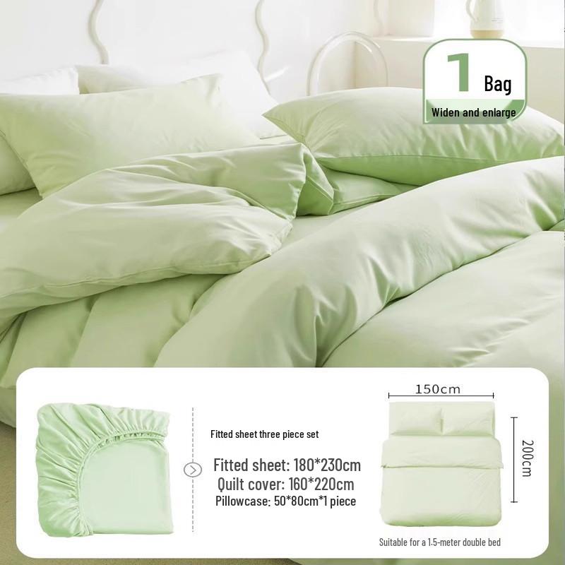 Disposable Bedding Set: Fitted Sheet, Duvet Cover, Pillowcase - Perfect for Travel and Hotel Stays. Non-Pure Cotton.