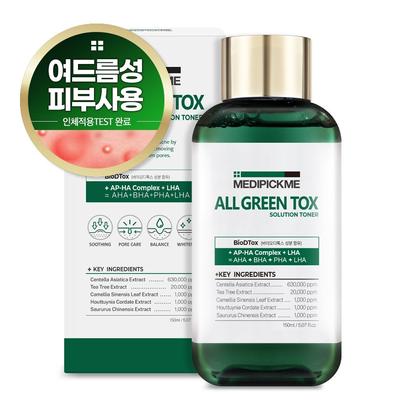 Medipick Me All Green Tox Solution Sensitive Acne Toner na akné a černé tečky 150ml, 1 kus