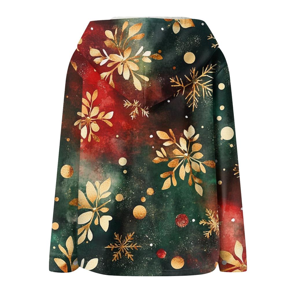 Mikiny pro ženy Zimní zateplená mikina Bunda se stahovací šňůrkou a potiskem s kapucí