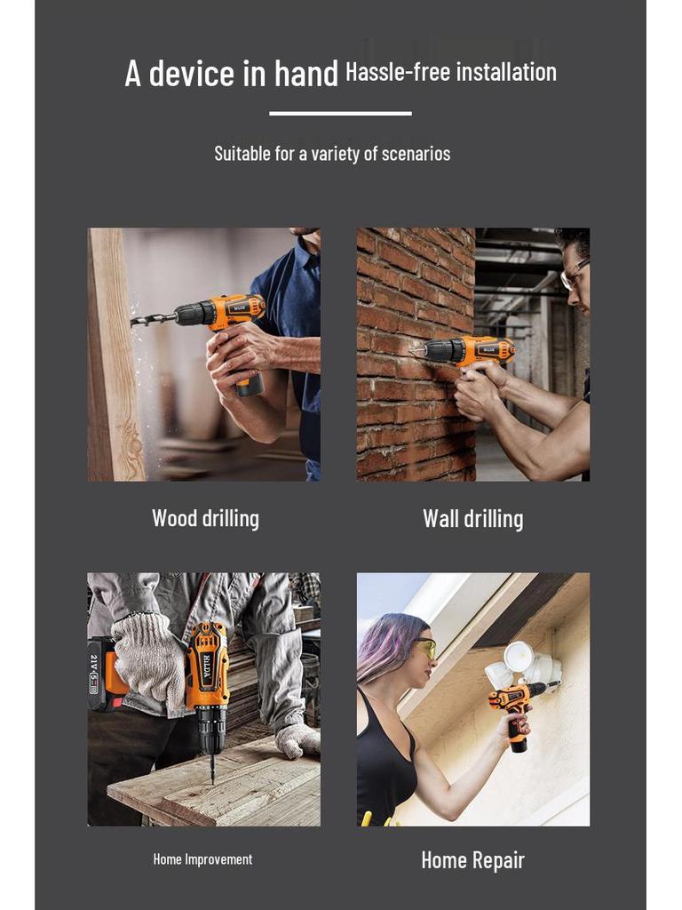 Hilda Multi-Function Rechargeable Lithium Electric Drill & Screwdriver