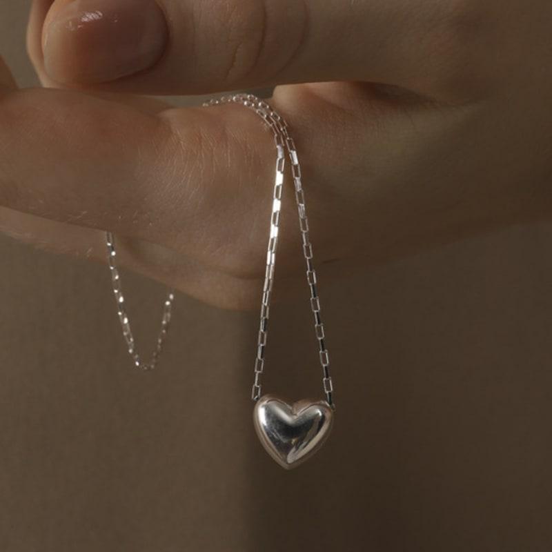 Ozel Silver925 Romantic Heart Pendant Necklace PS151N