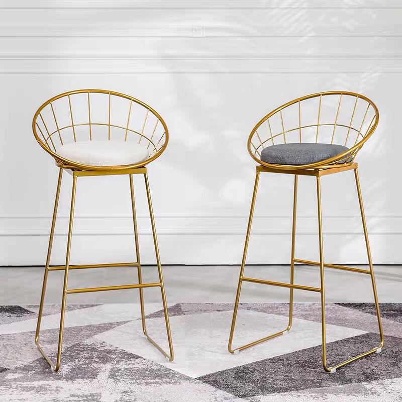 Nordic Iron Art High Back Metal Bar Chair - Stylish and Simple Design.
