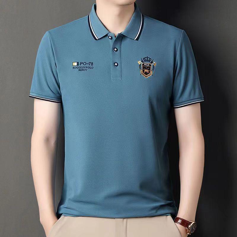 Men's High-Quality Embroidered Non-Iron Short Sleeve Polo Shirt - Casual Business Summer Top
