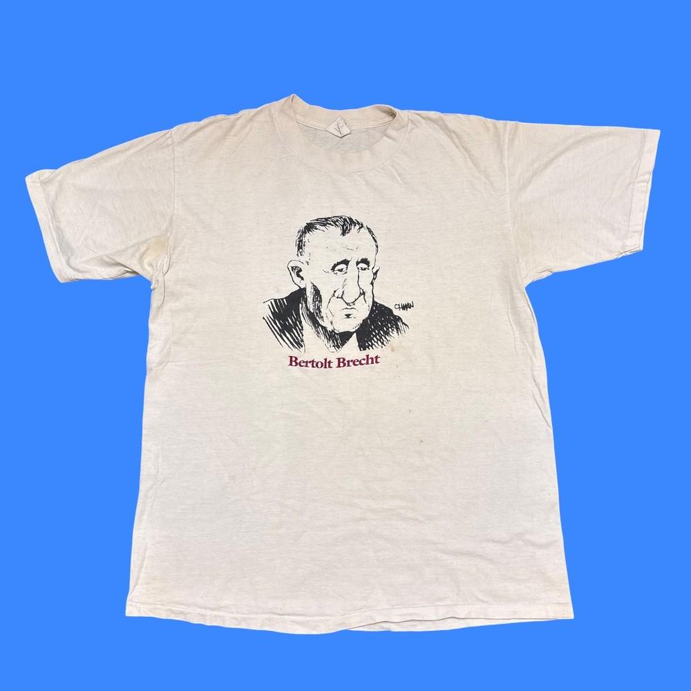 

Vintage 80s T Shirt L Single Stitch Bertolt Brecht Theatre Art Book Literature Unisex T-Shirt S разноцветный