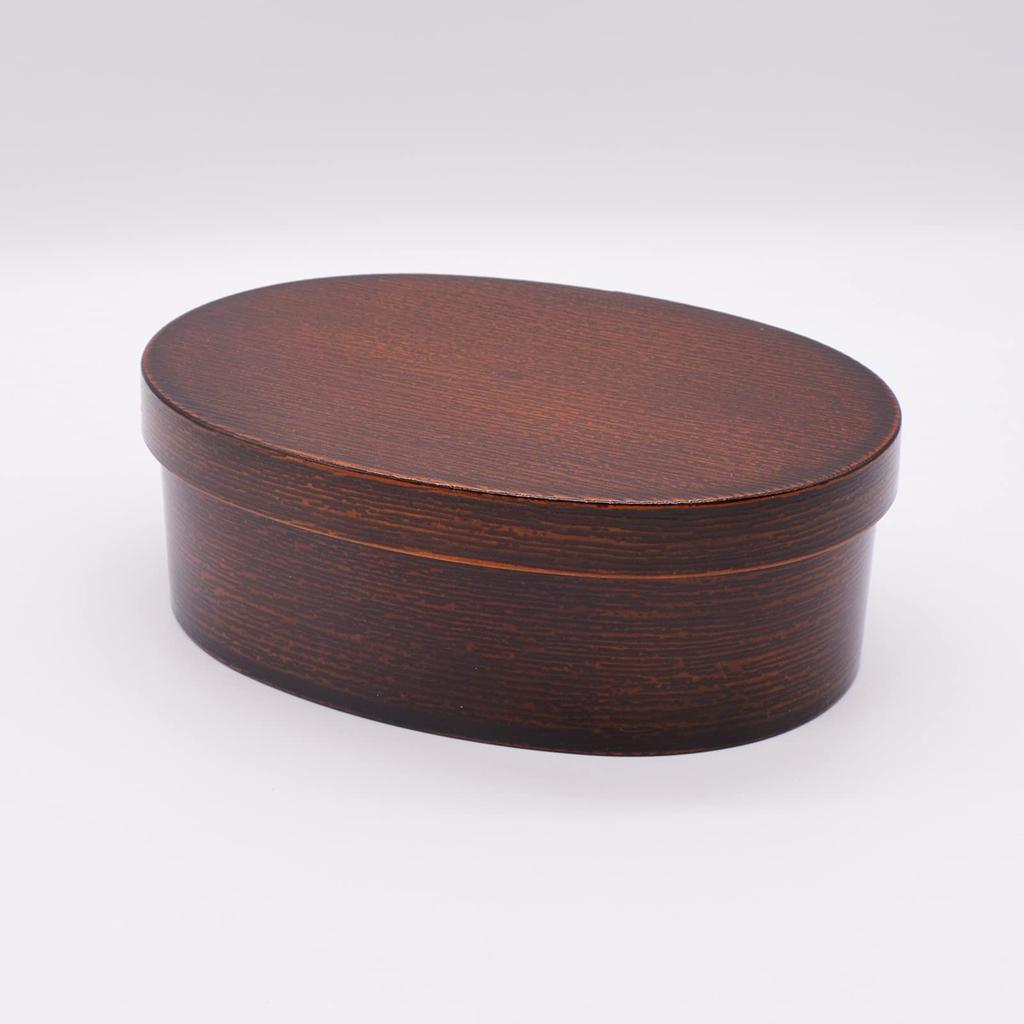 Mitani Yamanaka Lacquerware Bento Single Microwave and Dishwasher Wappa Made In K17582 Box, Tier, Antibacterial, Approx. 550ml, Safe, Style, Oval,