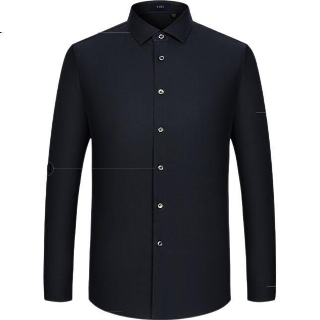 FIRS 230-Thread Count Pure Cotton Long Sleeve Shirt Men DP Non-Iron New High-End Business Casual Shirt Light Gray 40