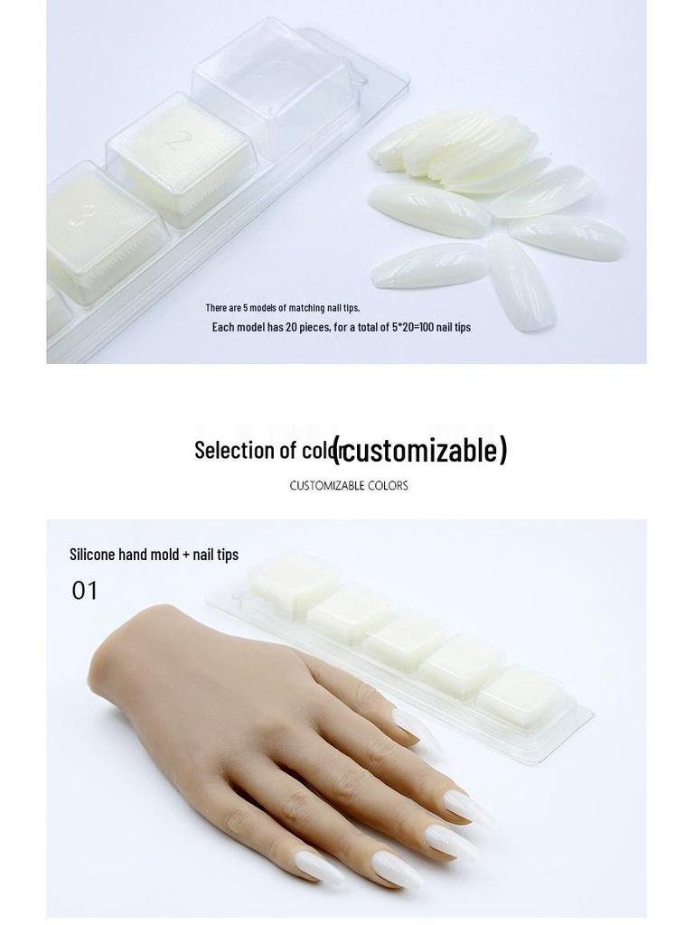 Bendable Silicone Nail Art Practice Hand