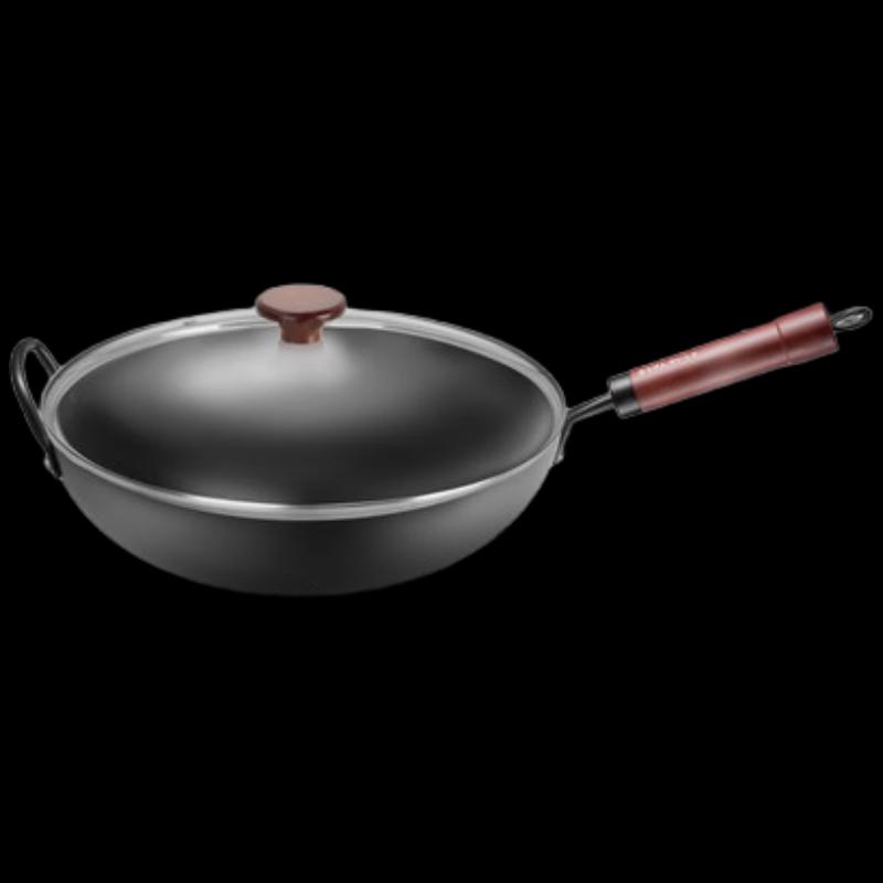 Lilang 34cm Uncoated Iron Wok for Induction Cooktops