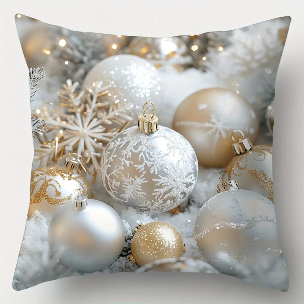 Christmas Decoration Pillowcase Winter Christmas Tree Ball Pillow Cover Sofa Cushion Cover Home Decoration New Year Gift