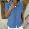 JPNTKY Women's Fashion Casual POLO Neck Short Sleeve Blouses & Shirts
