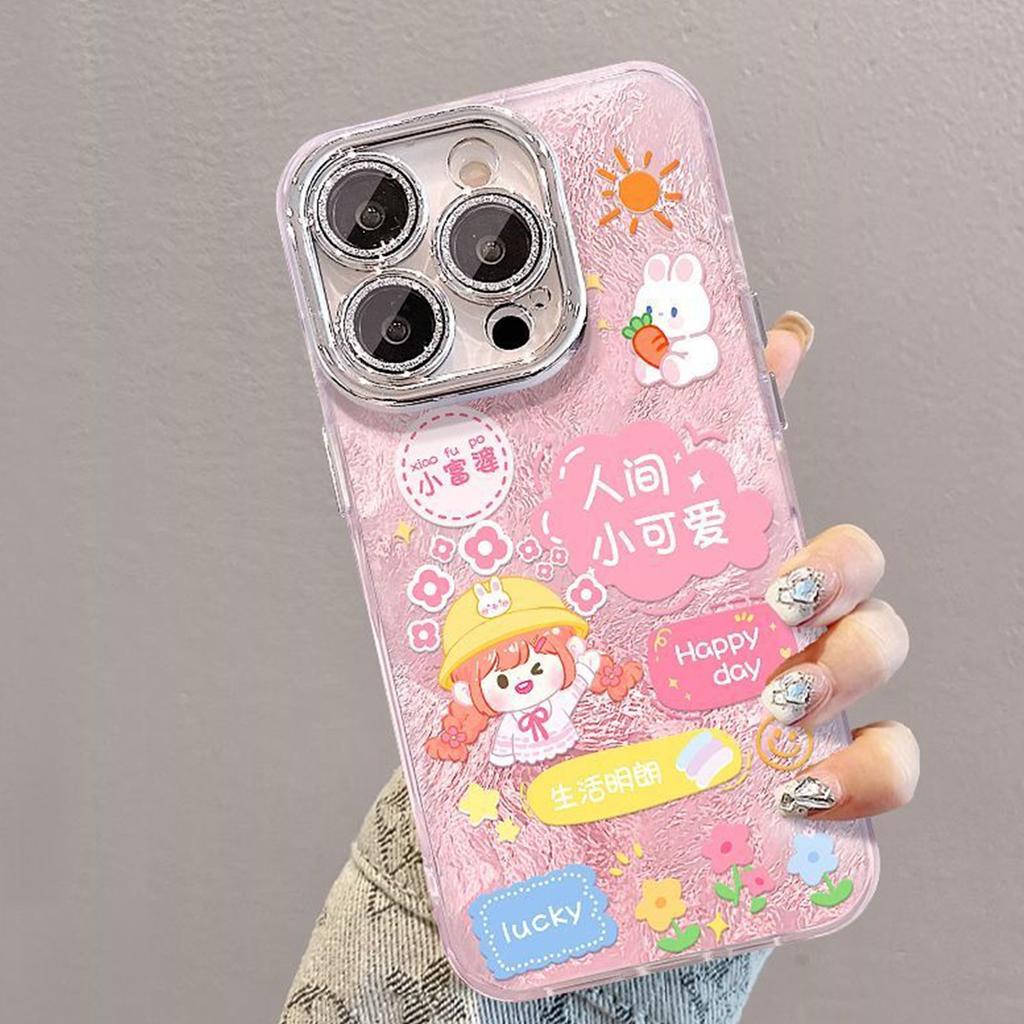 Handyhülle mit feinem Loch-Gletschermuster, modisch, schweißabweisend, TPU, Cartoon-Ins-Stil, personalisierter Paar-Kreativstil