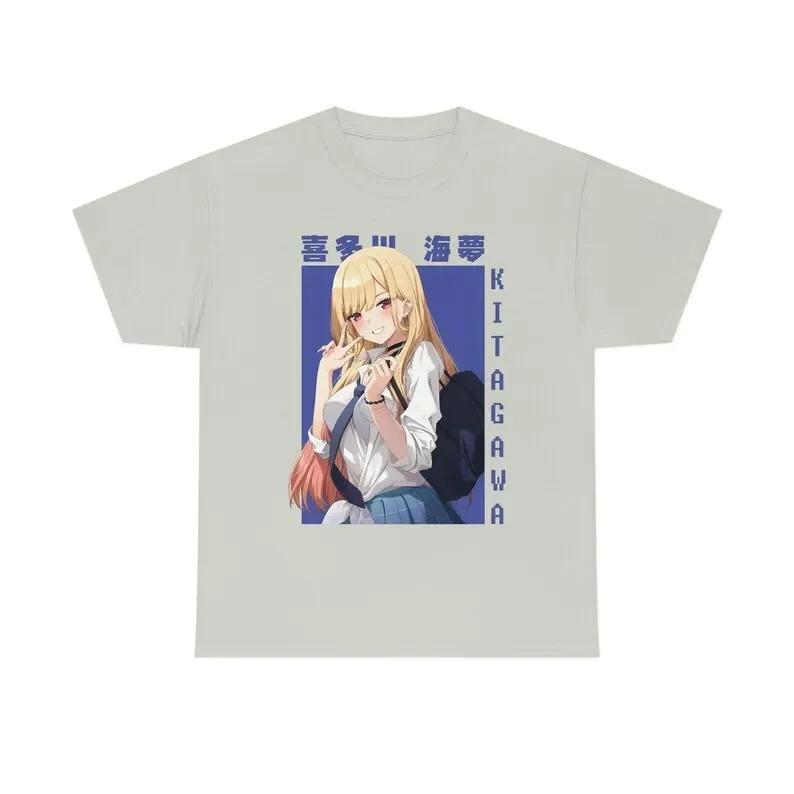 Kitagawa Marin My Dress-Up Darling Anime Graphic T-Shirt Casual Otaku Unisex Black Oversize Women And Men T-shirts