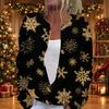 Women's Christmas Print Long Sleeve Knit Cardigan with Button Front