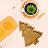 1Pc Christmas Tree Kitchenware Dessert Snack Plate Plate Tray Serving Tray Duoge Serving Dish Wooden