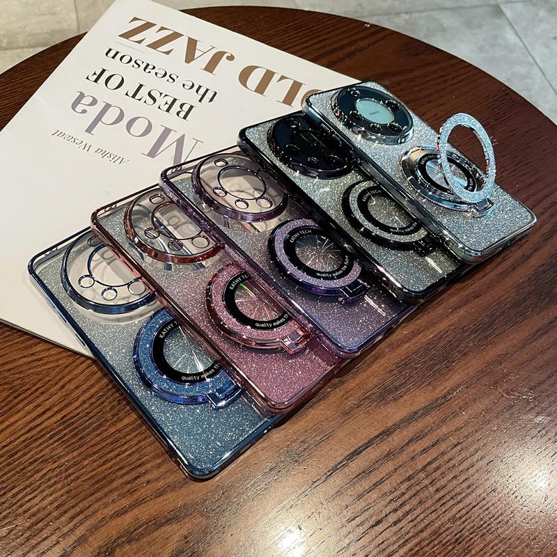 Glitter bracket MOTO G54 mobile phone case MOTO G84 electroplating anti-drop G73 suitable for MOTO G60 gradual change G50