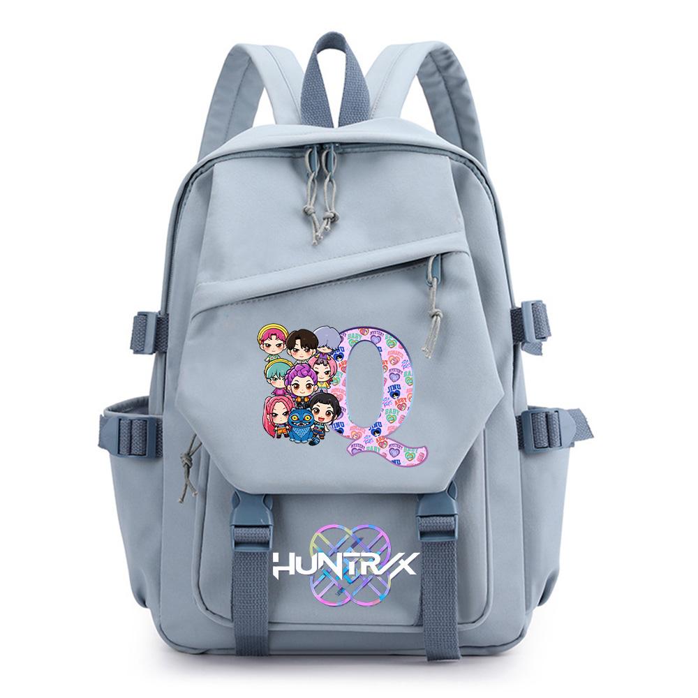 26 English Letter Kpop Demon Hunters Printed Backpack for Teenager Boy Gril Schoolbag Children Student Bookback Large Capacity Travel Bag Kid Gift