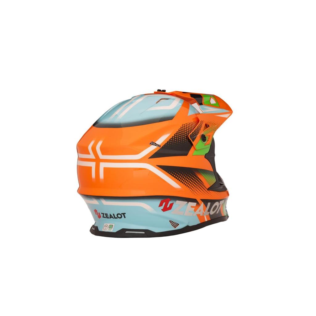 ZEALOT Mud Jumper 2 Helmet Graphic S Size Off-Road Off-Road Orange/Blue 55-56cm MJ0016/S