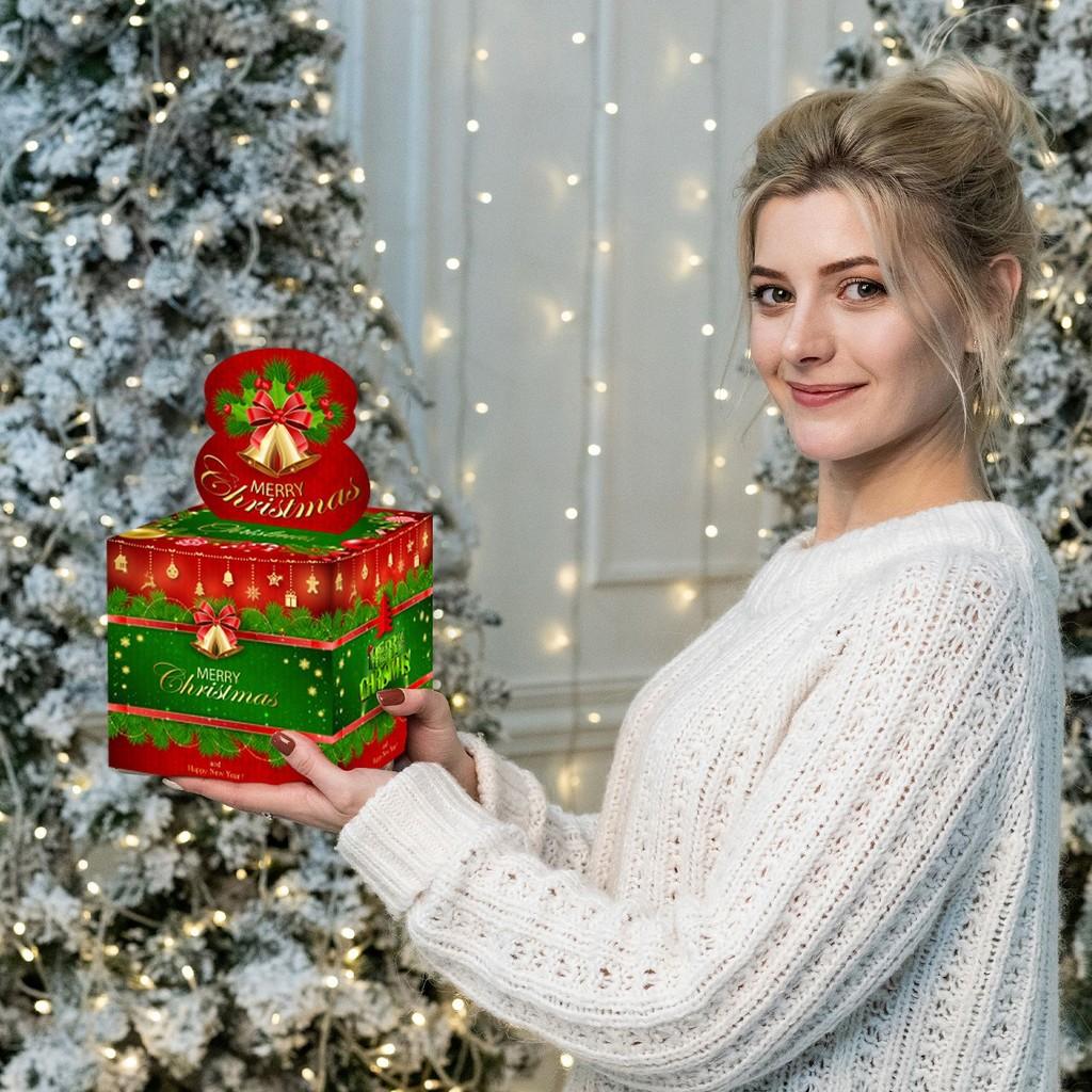 Christmas Bell Themed Pattern Paper Surprise Box Holiday Decoration Props