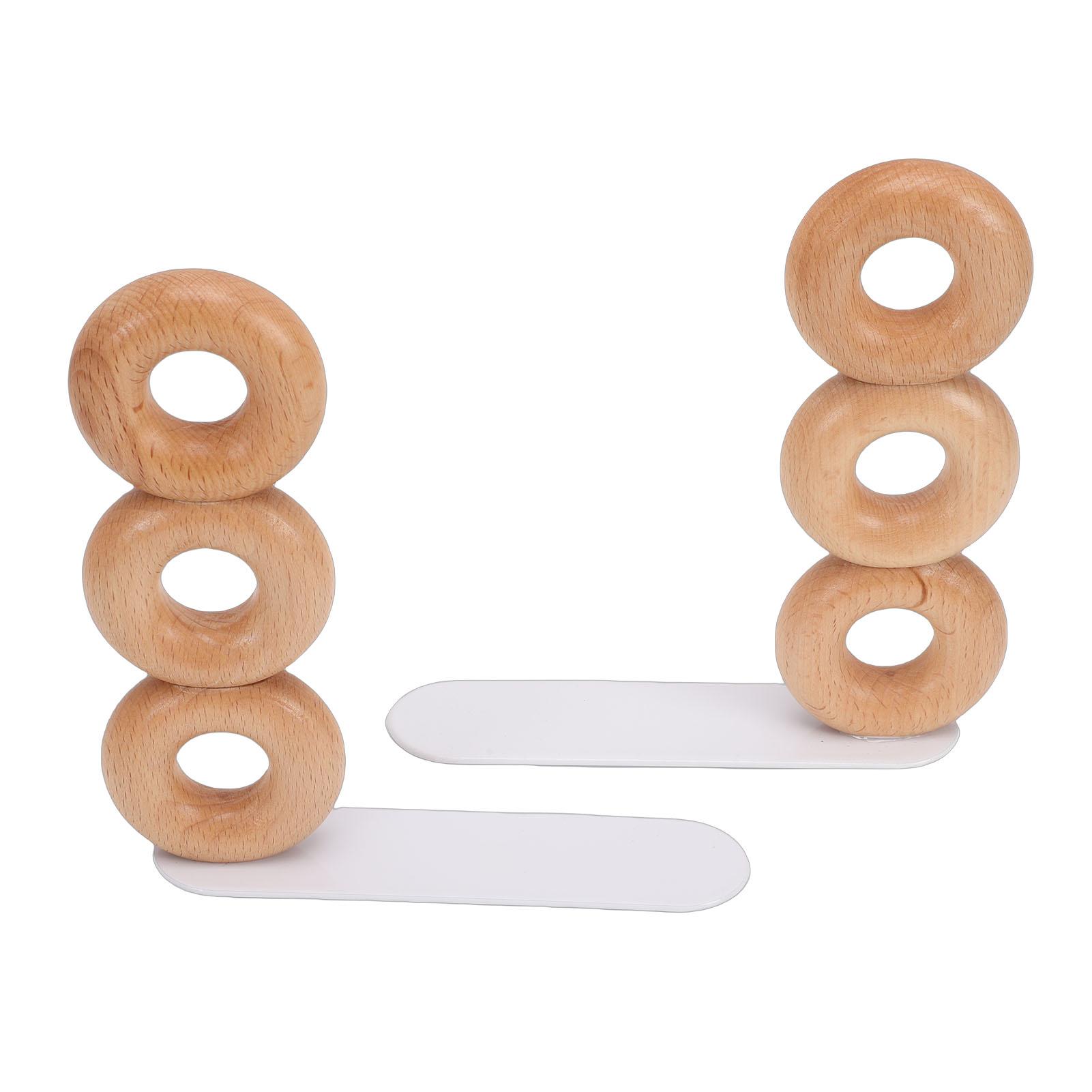 

2PCS Donut Bookends with Metal Base Decorative Desktop Organizer for Books Magazines Files