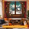 1Pcs Christmas Cabin Window Decoration Background Winter Backdrop Decorations For Photo Studio Photo Booth Christams Party