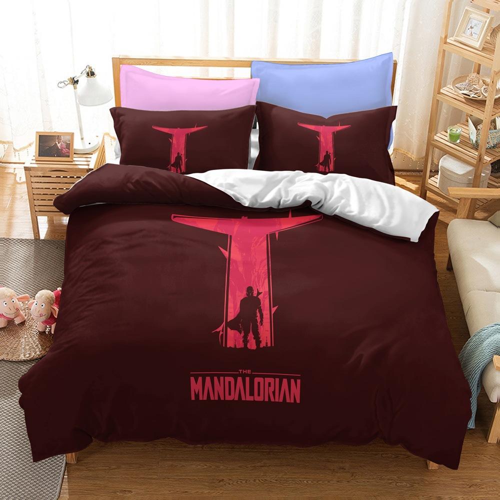 Juego de Ropa de Cama, Serie Mandalorian Tamaño Funda Nórdica de Tres Piezas