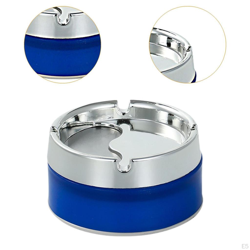 Modern Tabletop Ashtray Portable Stainless Steel for Parties Bar Car Black