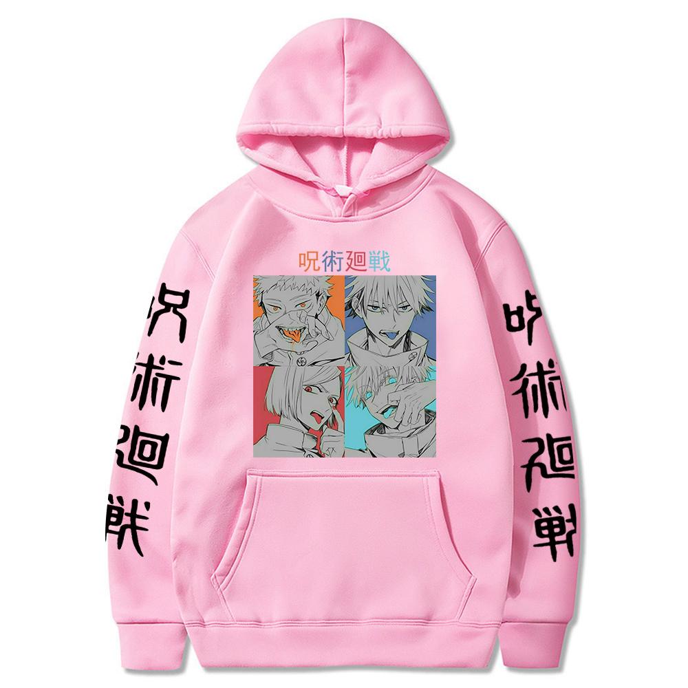 Japanese Anime Hoodies Jujutsu Kaisen Graphic Hoodie Oversized Hooded Vintage Long Sleeves Men Women Clothes