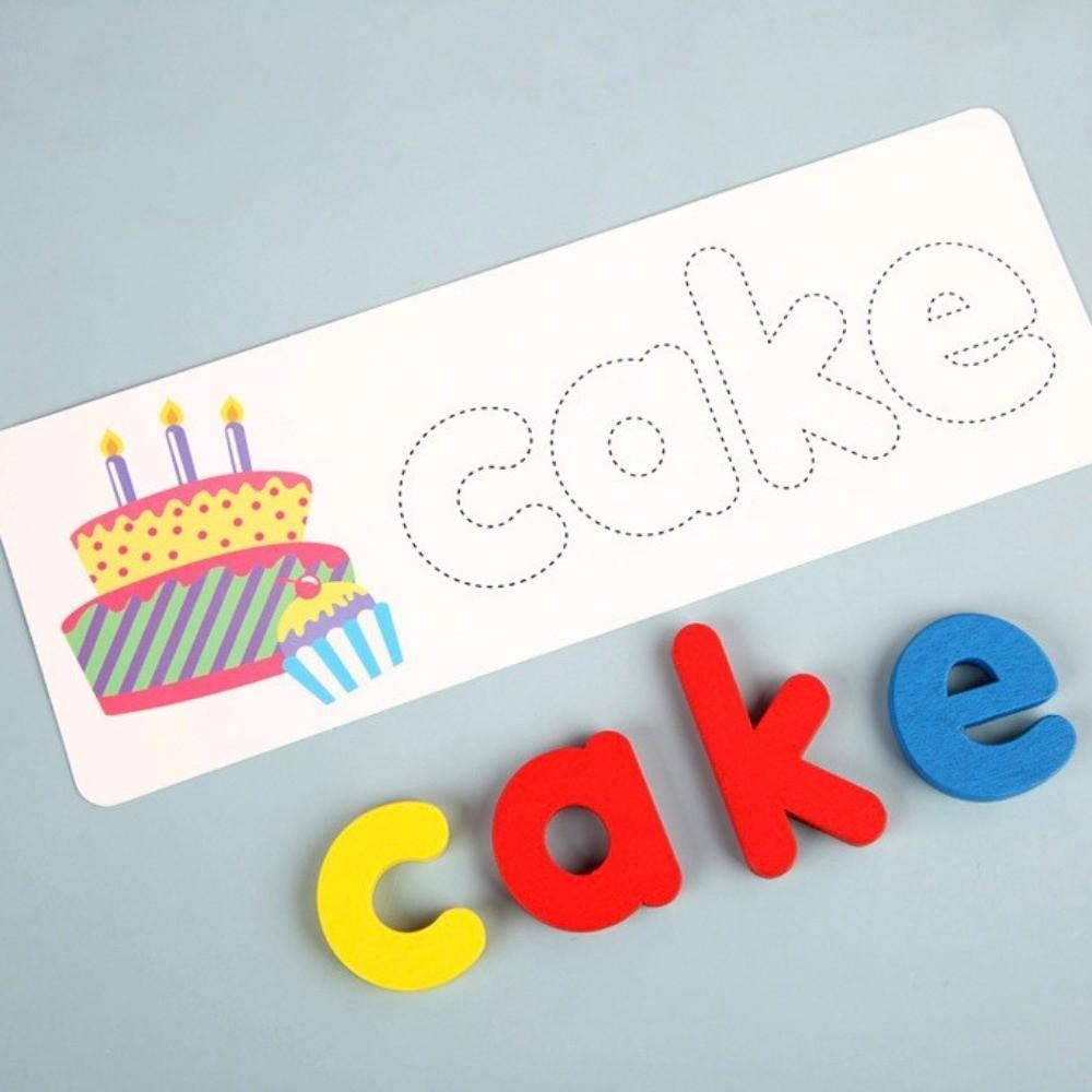 English Wooden Spelling Game Letter Matching Jigsaw Letter Puzzles  Early Childhood