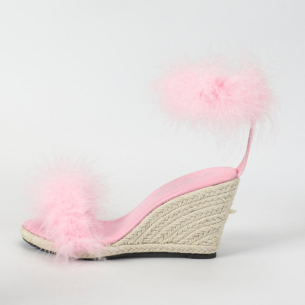 Women's Platform Sandals Sexy New Straw Simple High Slope Heel Waterproof Trolley Model Cool LFD-11011-5