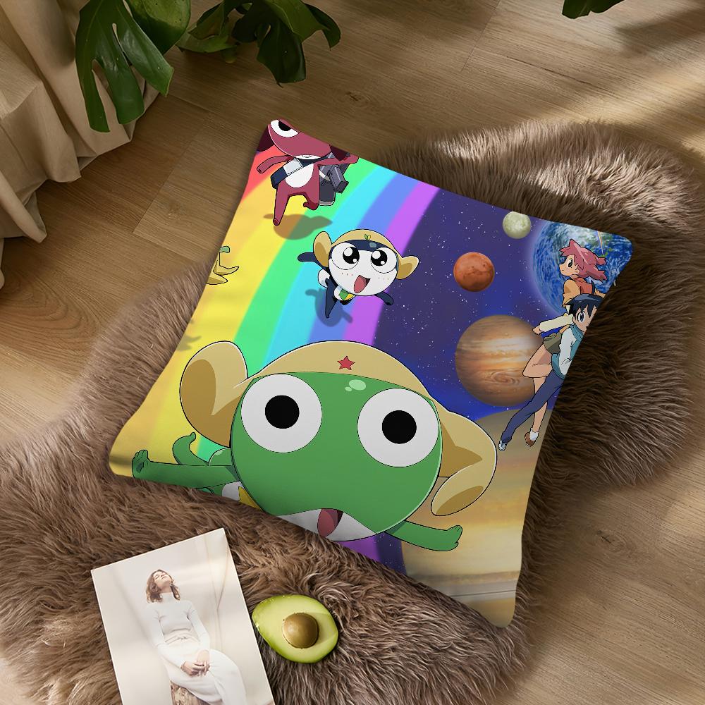 Funny Cartoon Keroro Gunsou Frog Pillow Case Sofa Living Room Bedroom Headboard Backrest Cushion Square Cushion Nap Time