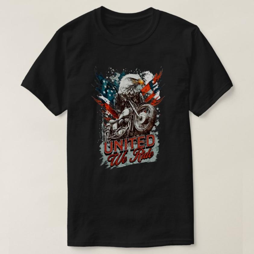 Patriotic Old Biker USA Flag Vintage American Motorcycle TShirt 100 Cotton ONeck Short Sleeve Summer Casual Mens Tshirt S