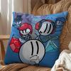 Game Henry Stickmin Collection Pillow Case Square DoubleSided Printing Short Plush Sofa Cushion Cover Bedroom Bedside Pillow