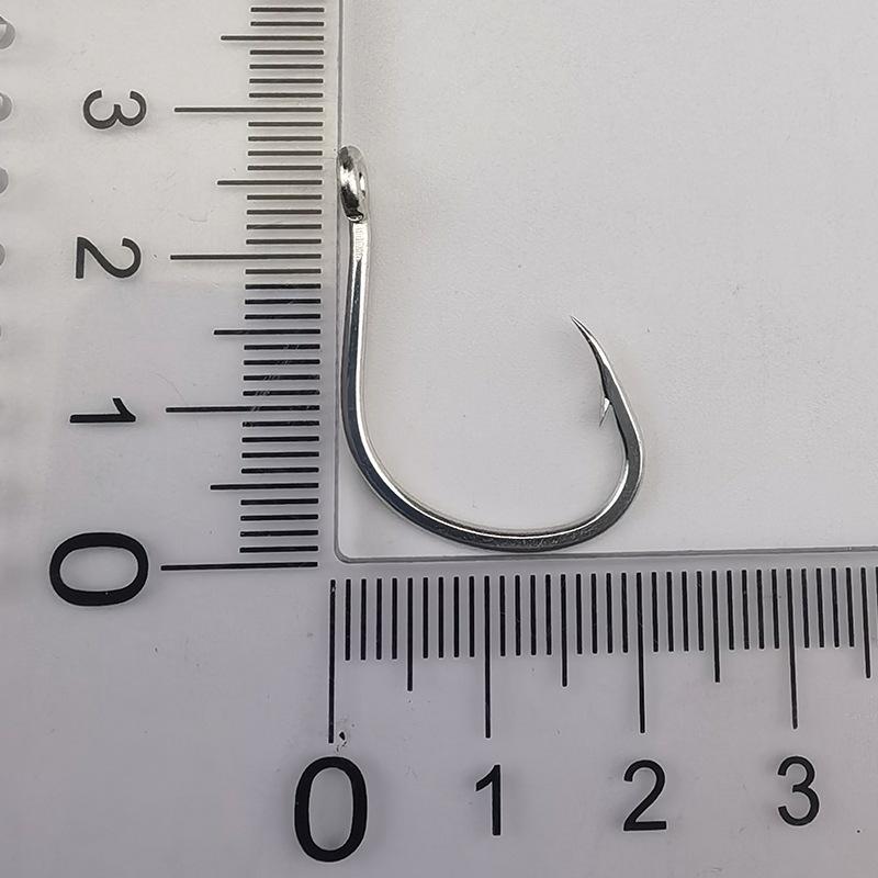 10Pcs Sets Tin-Plated Anti-Rust Jig Hooks with Eyelets High Carbon Steel Deep Sea Fishing Hooks