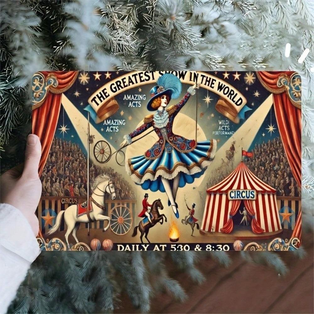 Vintage Circus Metal Tin Sign 8x12 Inch Retro Wall Art Home Bar Decor
