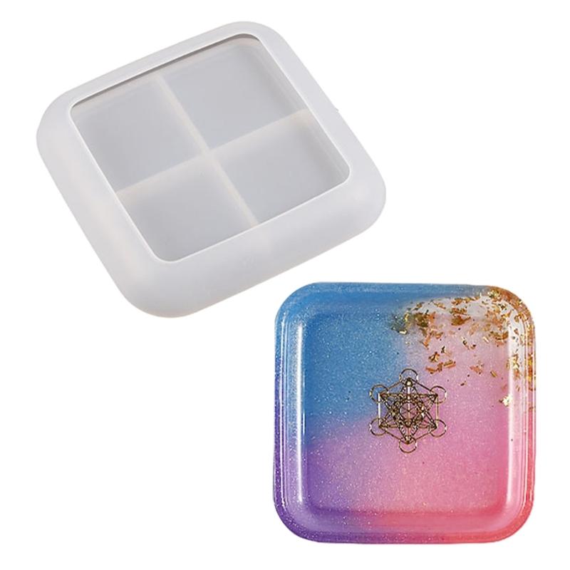 Silicone Resin Moulds Multi-shapes Resin Cup Tray Mould DIY Coaster Moulds for DIY Epoxy Resin Casting Craft Decoration