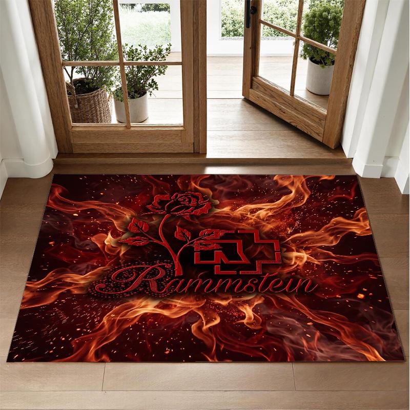 Rammstein Design Kristall-Samt Teppich Weiche Dekorationsmatte für Schlafzimmer Eingang