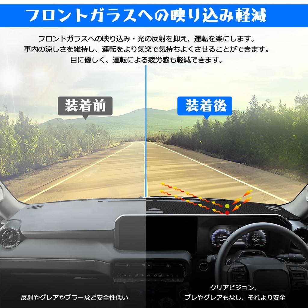 CARVANTA Mata na deskę rozdzielczą Toyota Land Cruiser 250 Pokrowiec na deskę rozdzielczą Land Cruiser 250 bez HUD Typ Land Cruiser TRJ250W GDJ250W Kwiecień 2024 Obecny Mata na deskę rozdzielczą