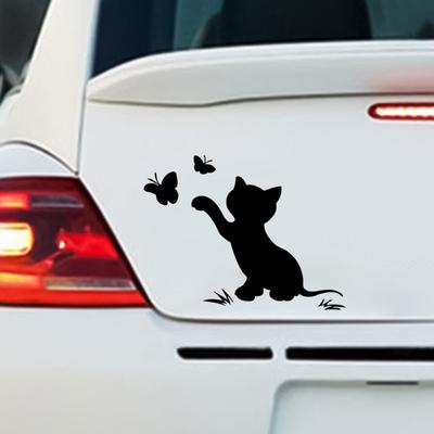 Auto-Cartoon-Aufkleber, Tier-Katzen-Abziehbilder, reflektierende Körperaufkleber, dekorative kreative Katzen-Schmetterlingsaufkleber, Autozubehör