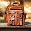 LARGE Hand-Crafted Genuine Leather Travel Backpack Brown Rucksack Laptop Bag NEW